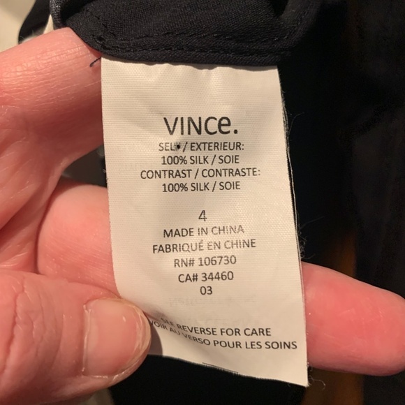 Vince Vertical Dip Dye 100% Silk Button Down Size 4 - Picture 5 of 7